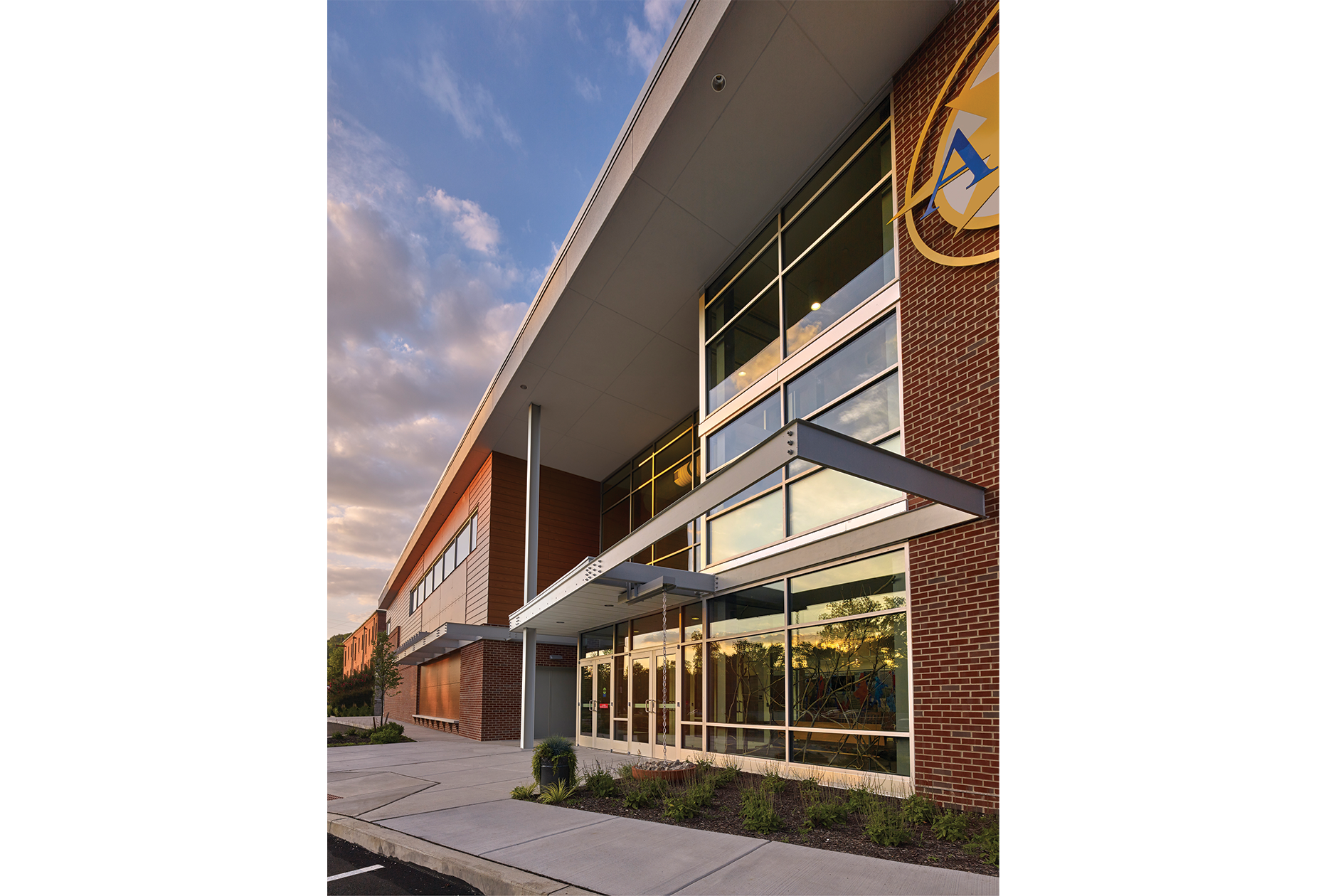 Blackney Hayes AIM Academy Community Center Exterior View Entry