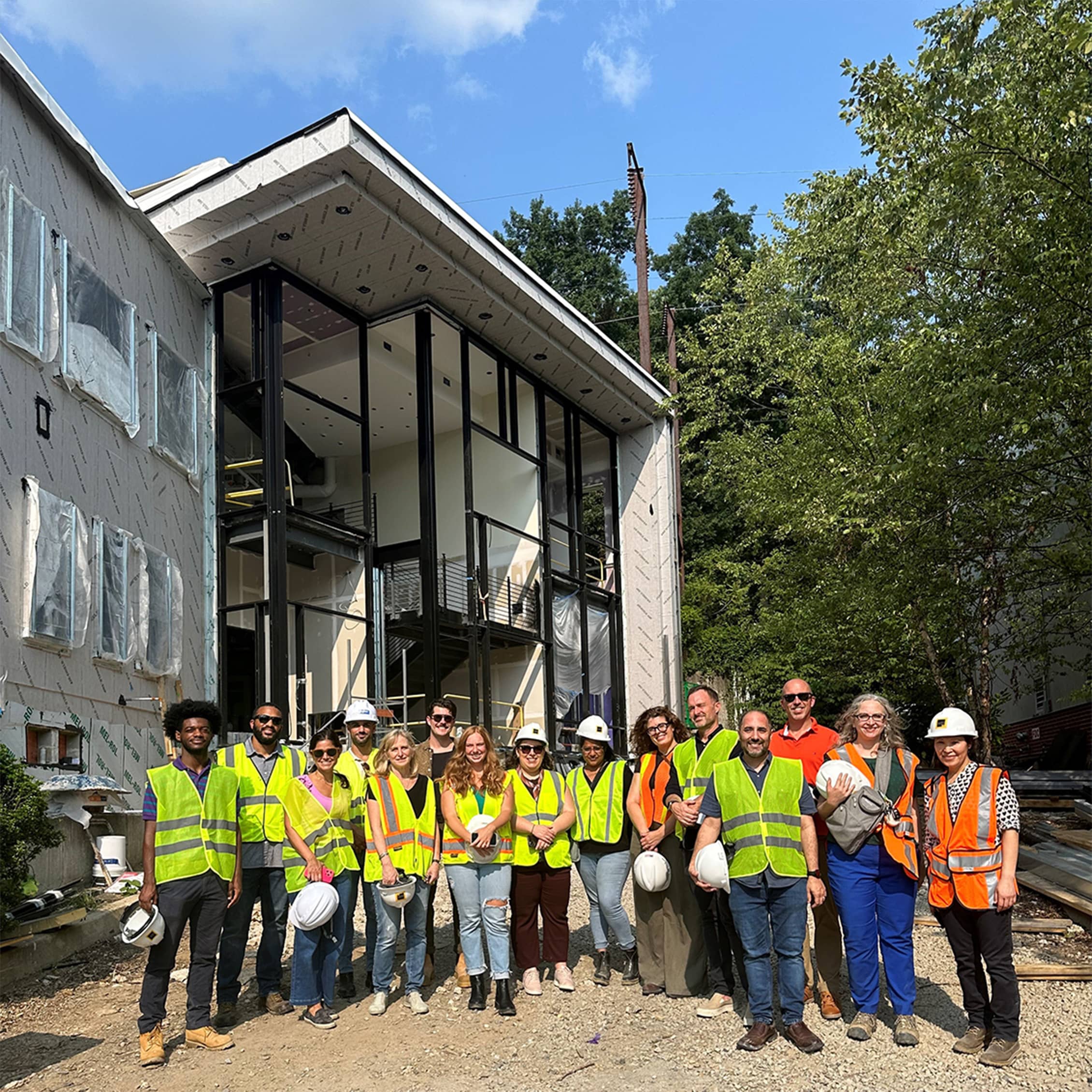 Blackney Hayes AIM Academy Innovation Hub Team Members on site during construction