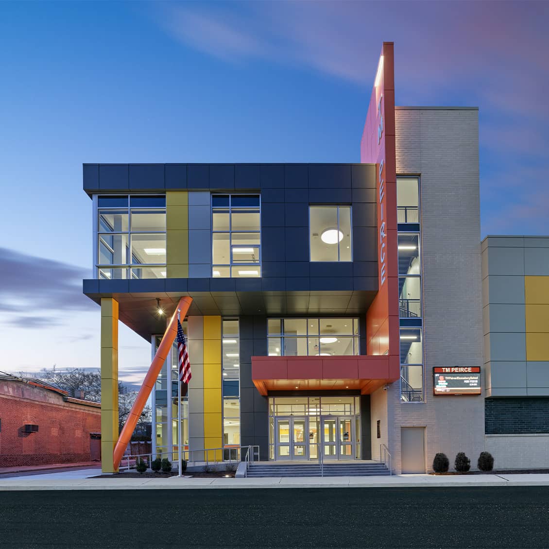 Blackney Hayes TM Peirce Elementary School Exterior View at the Entrance