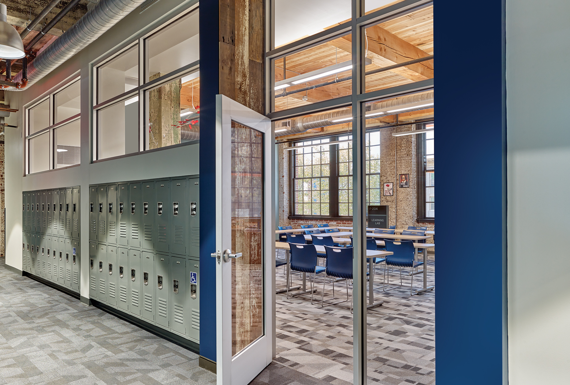 Blackney Hayes Cristo Rey Philadelphia High School Classroom Entrance in the Warehouse