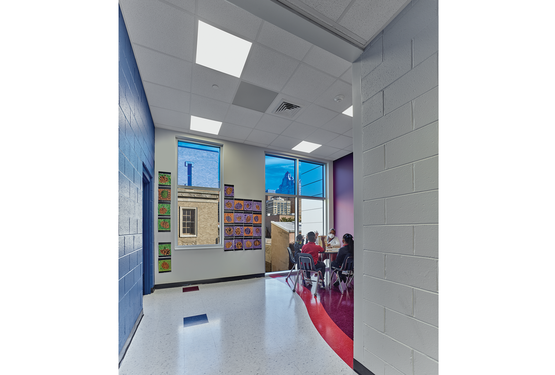 Blackney Hayes Independence Charter School Hallway Collaboration Space