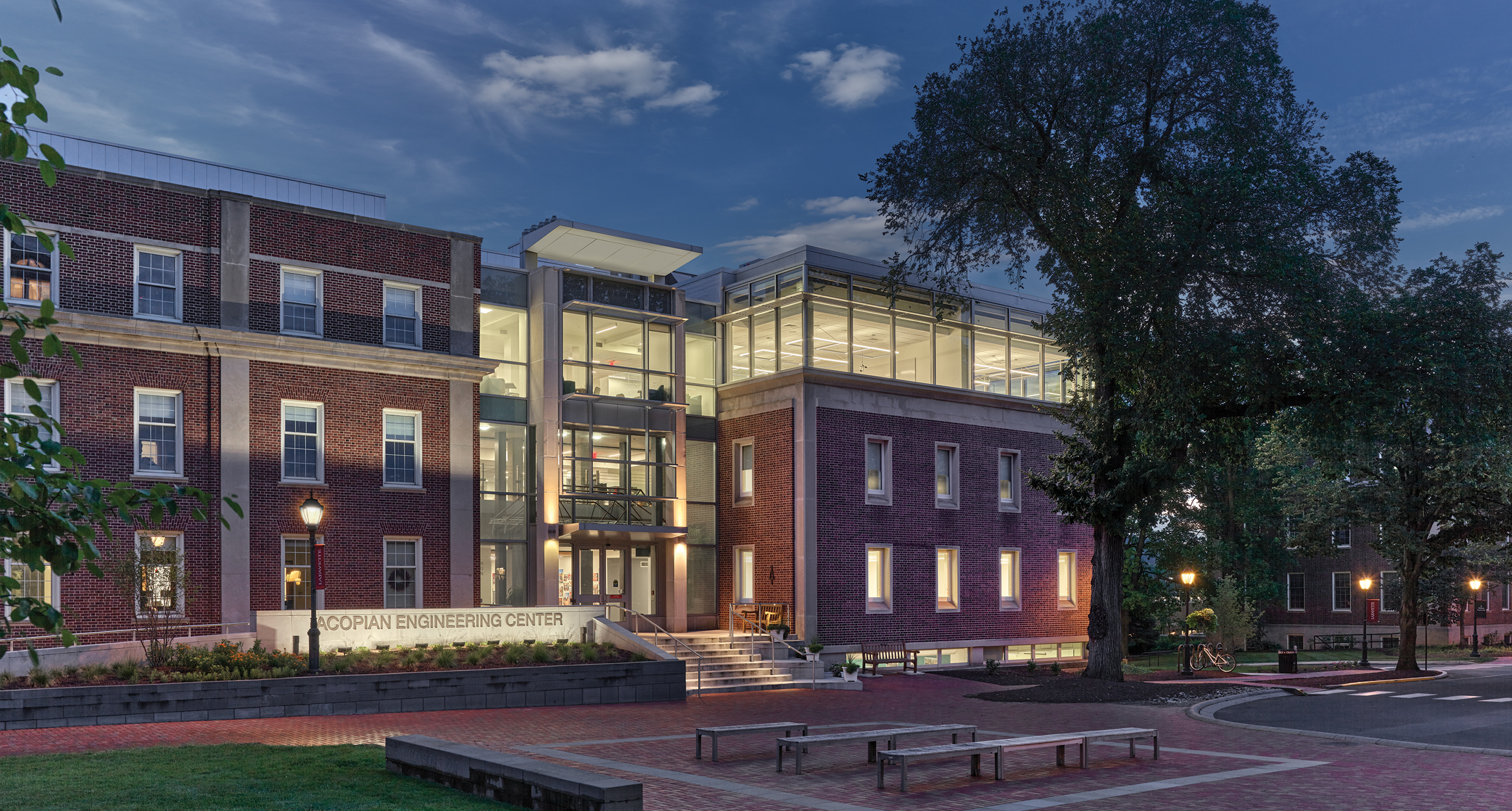 Blackney Hayes Lafayette College Acopian Engineering Center Exterior View with Plaza