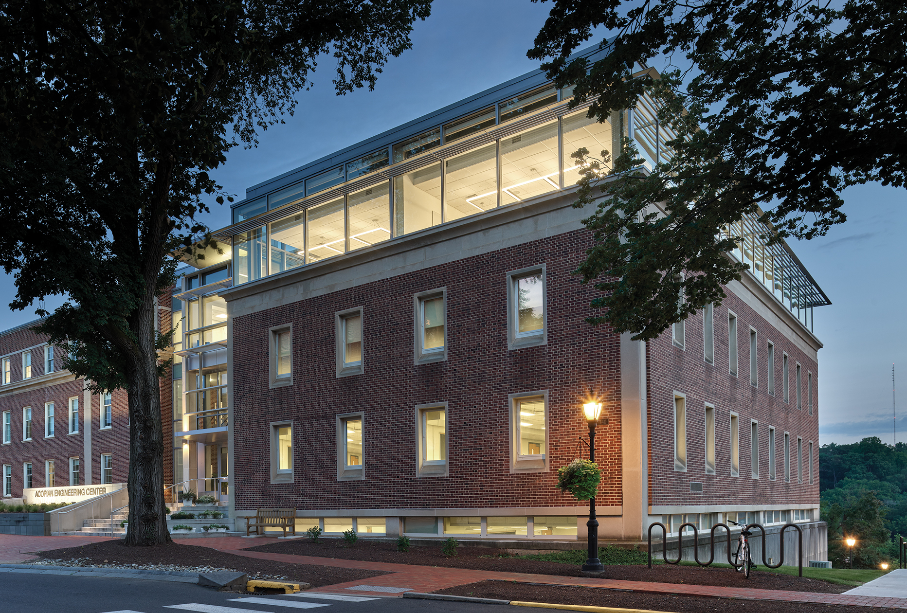 Blackney Hayes Lafayette College Acopian Engineering Center Exterior View at Dusk