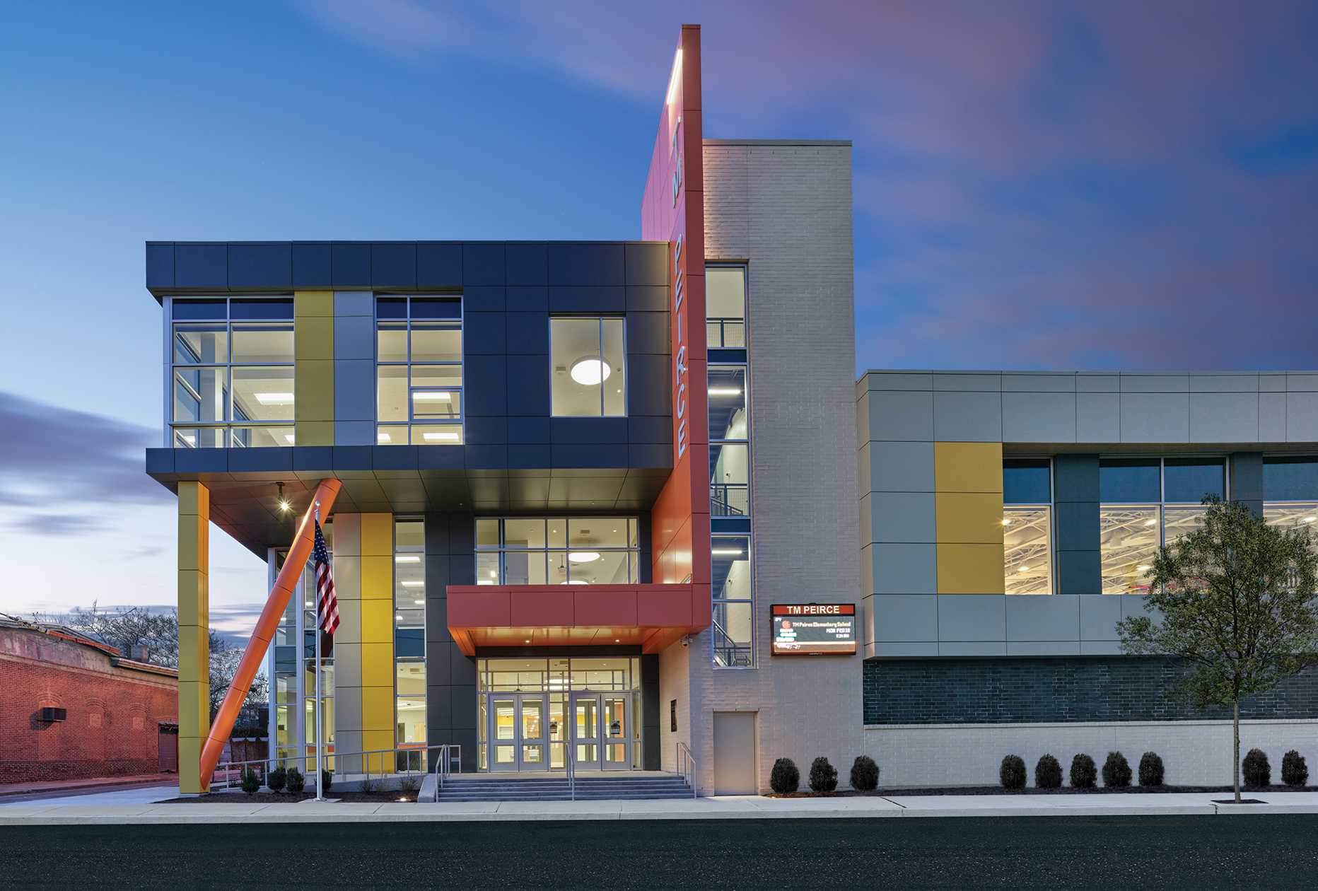 Blackney Hayes The School District of Philadelphia TM Peirce Elementary School Exterior View at the Entrance