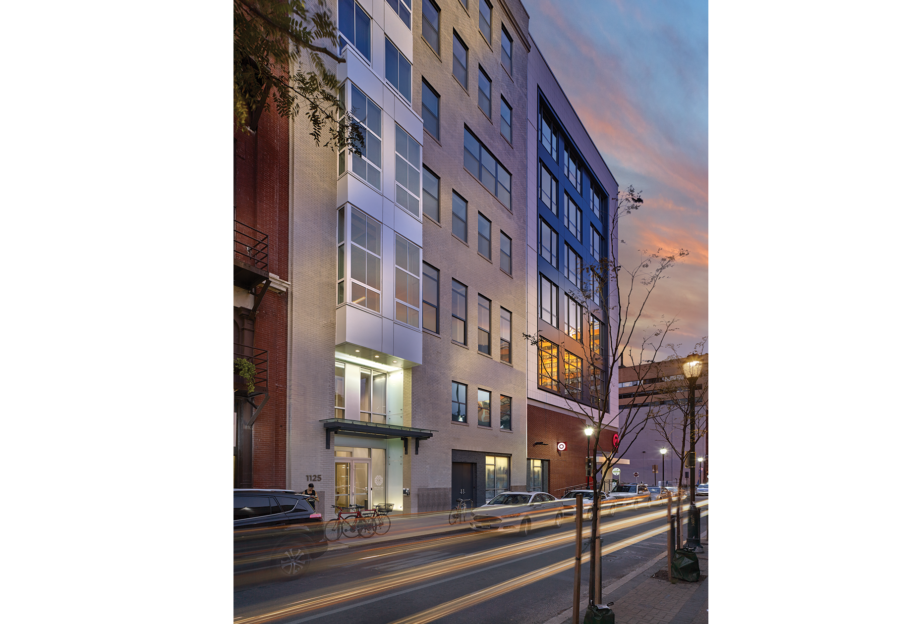 Blackney Hayes The Collins Exterior View on 12th Street at Dusk