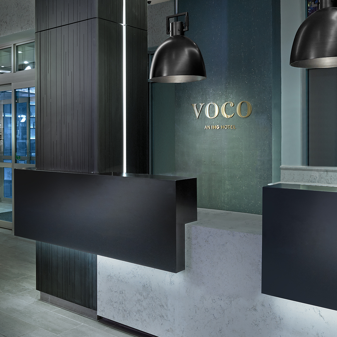 Blackney Hayes voco Times Square South New York, an IHG Hotel Reception Desk Detail